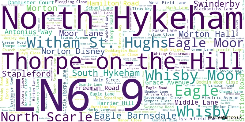 A word cloud for the LN6 9 postcode